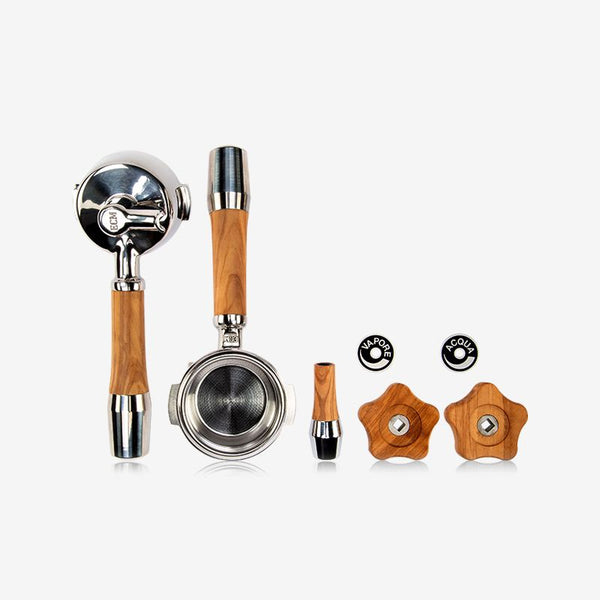 ECM Olive Wood handle set with rotary valves