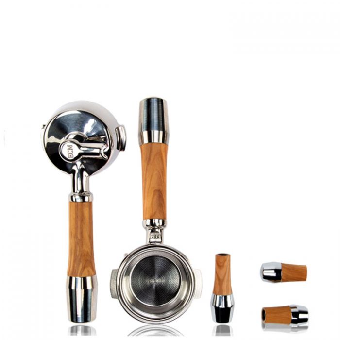 ECM Olive wood handle set with lever valves